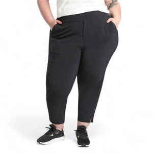 Athleta Brooklyn High Waist Ribbed Pull On Ankle Pant black Plus sz 26